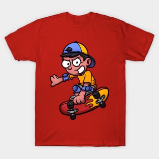 Cool Teenage Boy Skateboarding T-Shirt